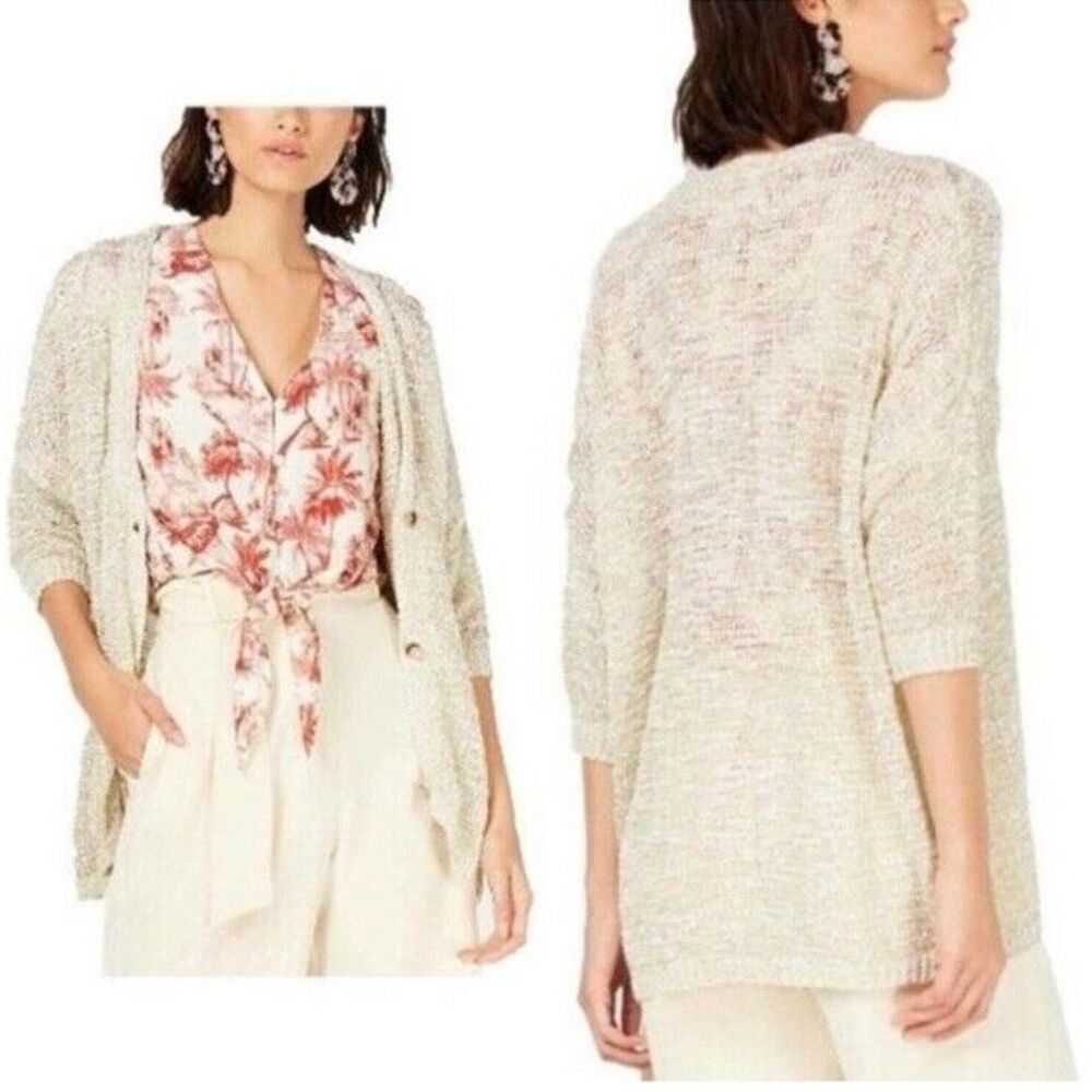 NEW‎ RAGA Womens Gold Long Sleeve Open Cardigan Sweater Size: M Beige